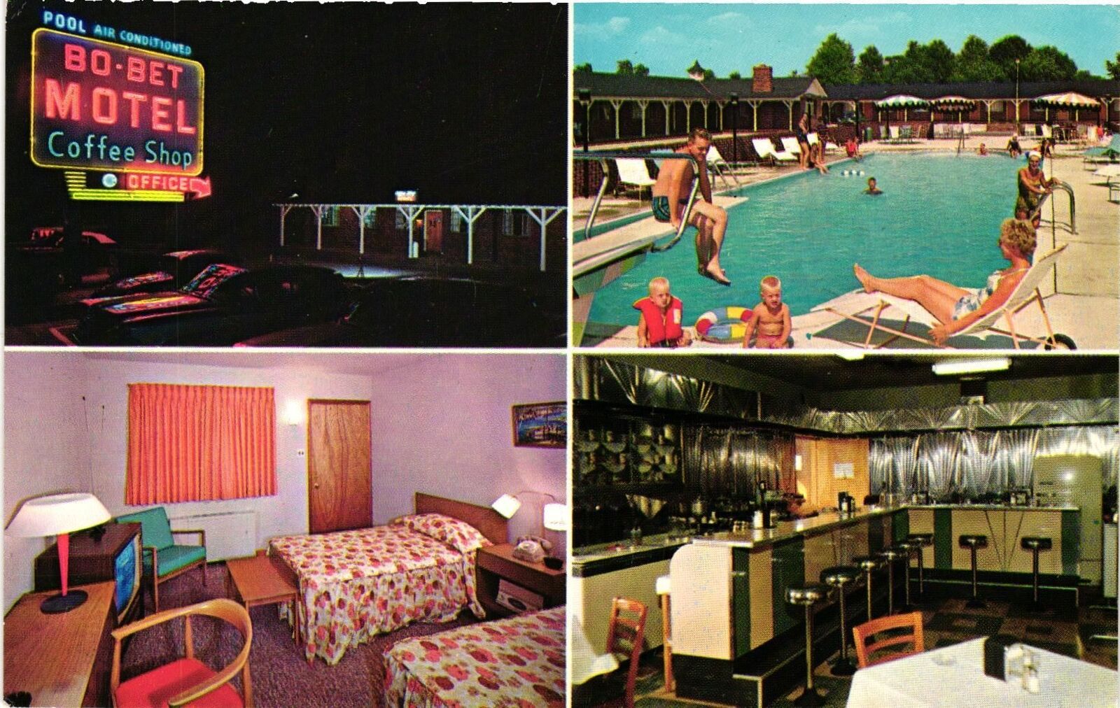 Vintage Postcard- Bo-Bet Motel & Coffee Shop, Mount Ephraim, NJ