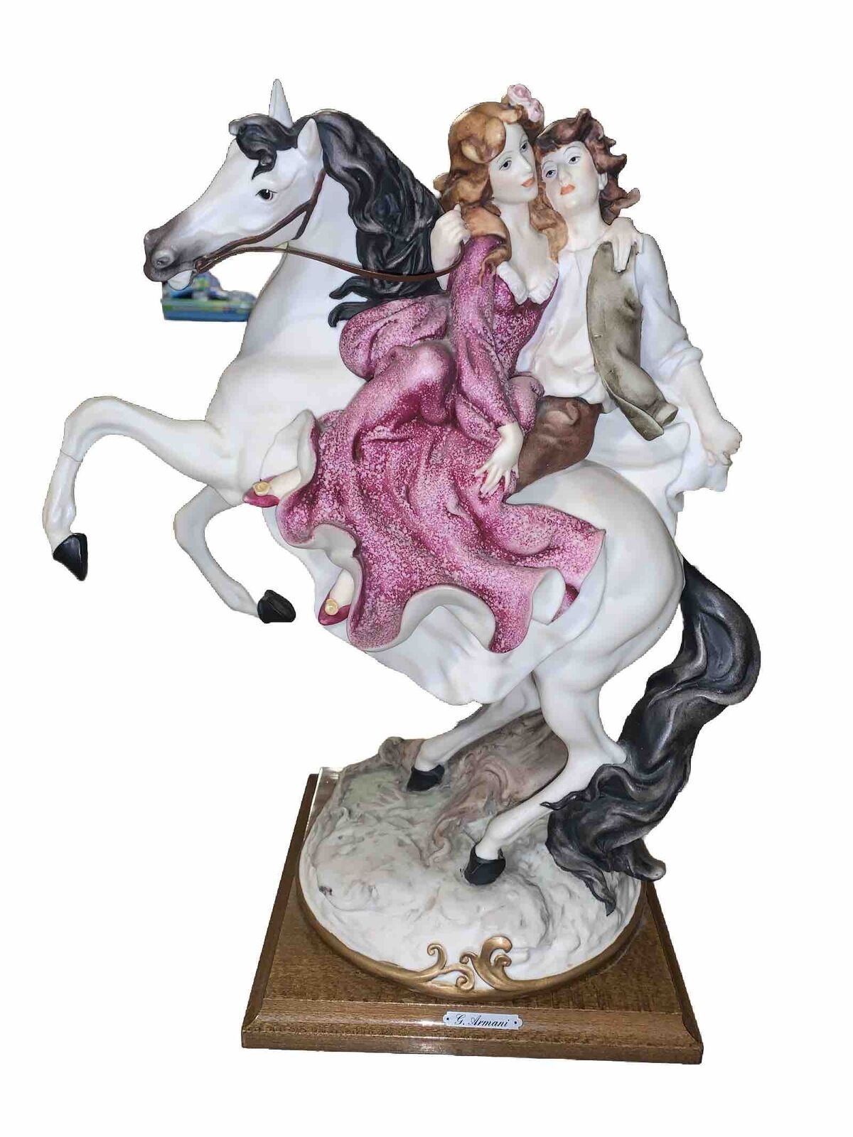 Capodimonte  Giuseppe Armani Sculpture 1983  Signed 625 C  Couples on Horse Rare