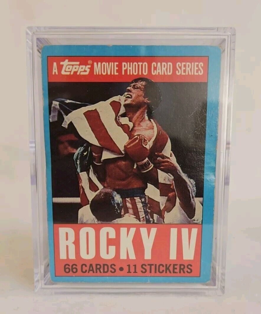 Vintage 1985 Topps ROCKY IV Set 1-66 trading cards & 9/11 Stickers in Case