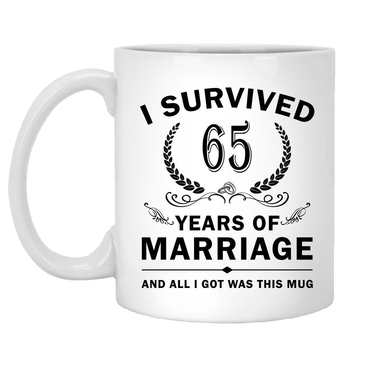 65 Years of Marriage 65th Wedding Anniversary Mugs for Couple Husband Wife MUG