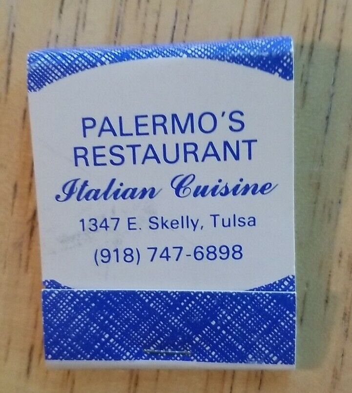 Vintage Matchbook Palermo\'s Restaurant Italian Cuisine Skelly Tulsa Oklahoma OK