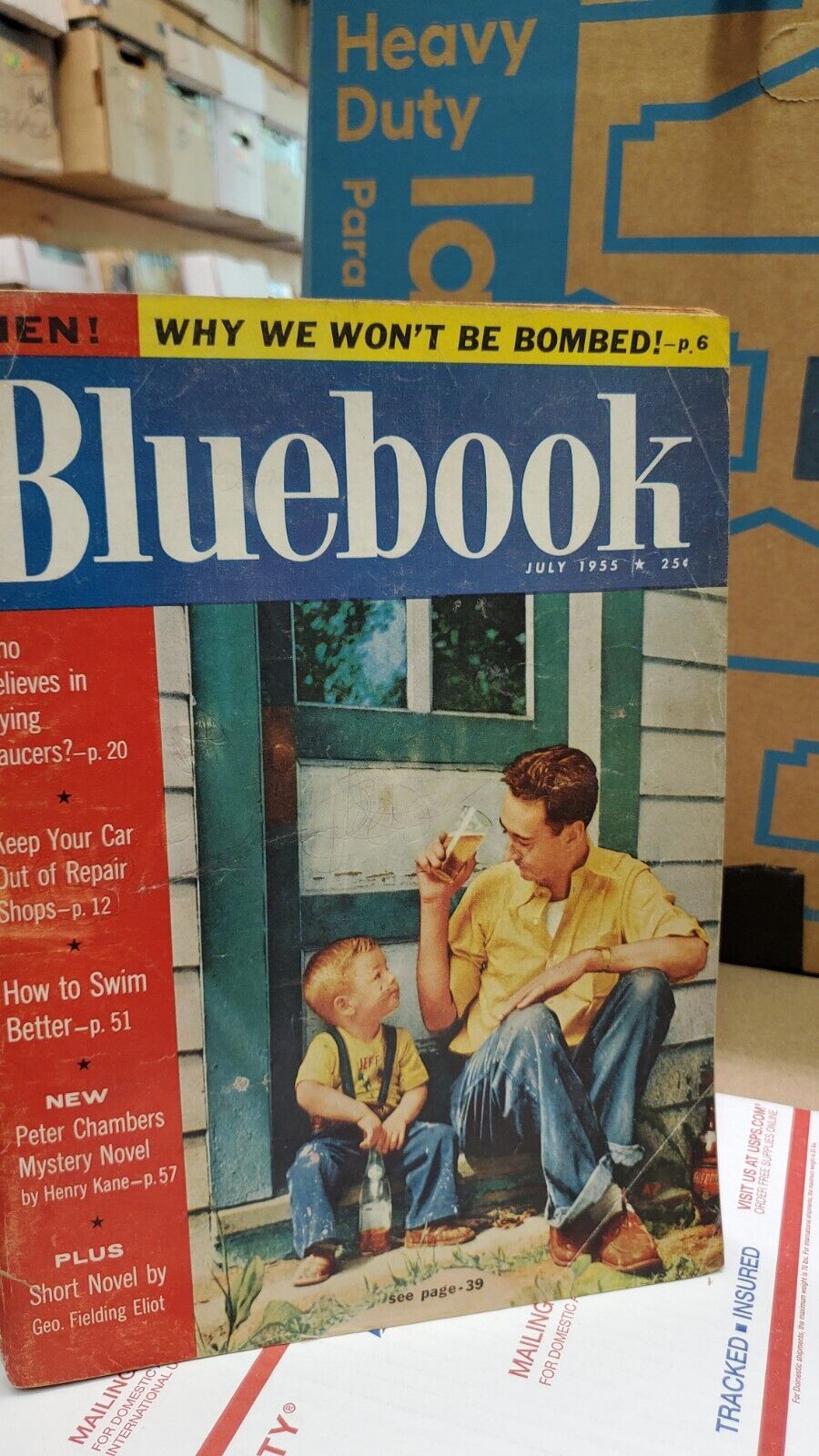 Bluebook; July 1955; fair-gd; exc. Robert W Krepps; also Henry Kane +GF Elliot