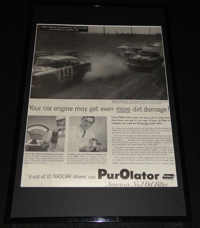 1955 Purolator Oil Filter Framed 11x17 ORIGINAL Advertising Display 