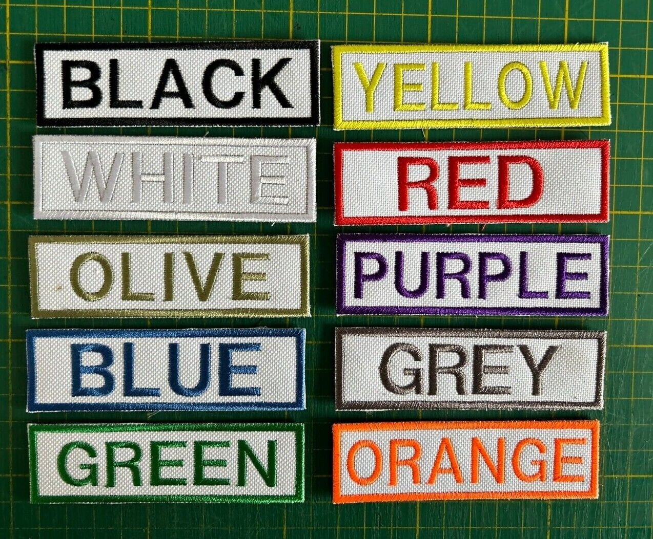 Hook Back White Personalised Name ID Badge Morale Patch Name Tape 10x3cm