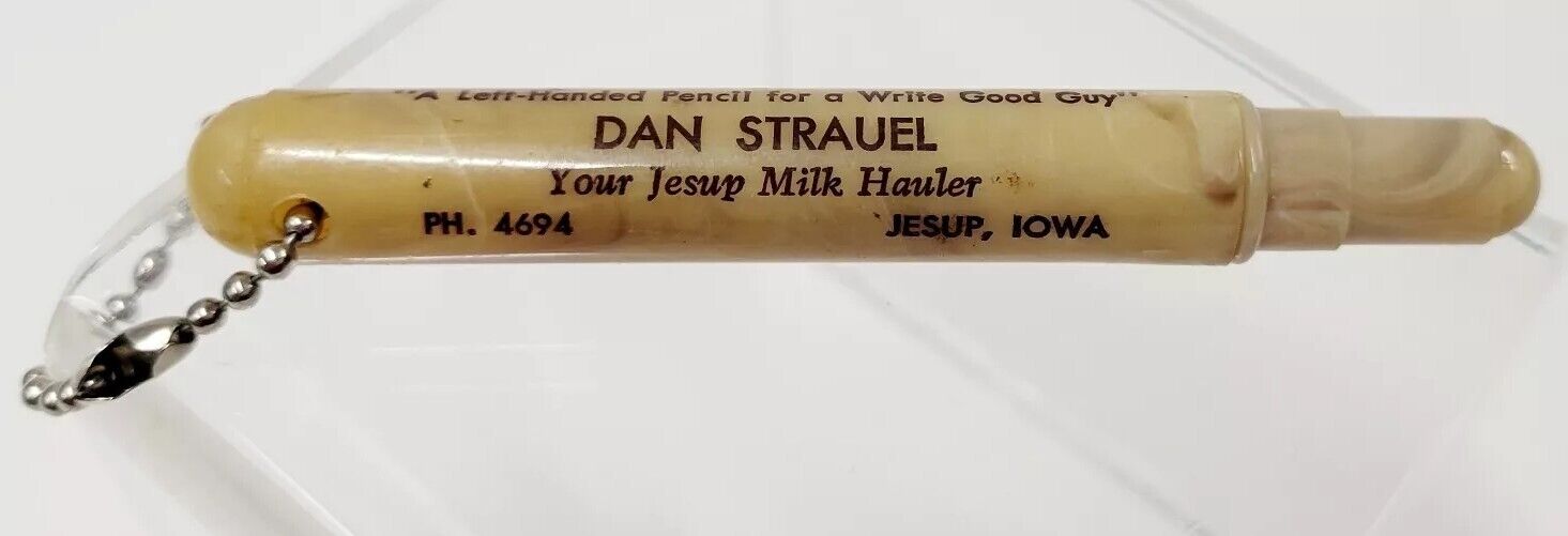 Vintage Bullet Pencil - Left Handed - Milk Hauler - Jesup Iowa 1920s