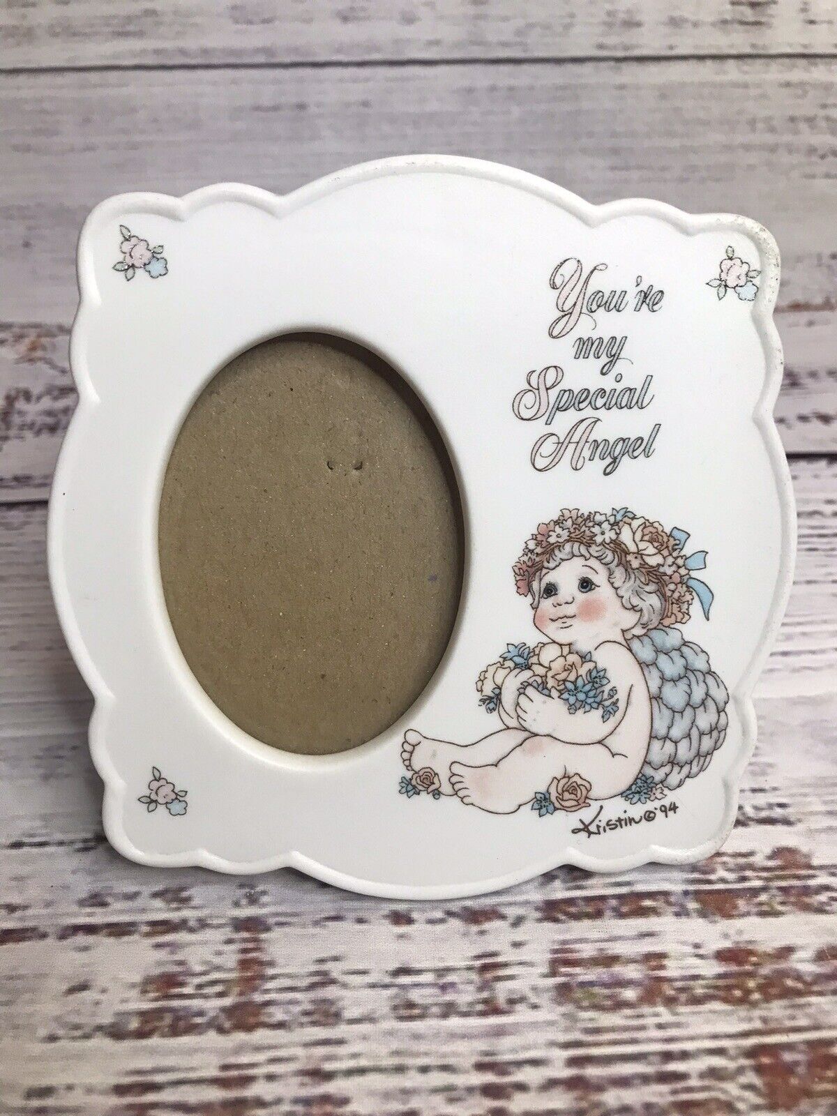 Kristin 1994 You’re My Special Angel Small Picture Frame Ceramic Vintage