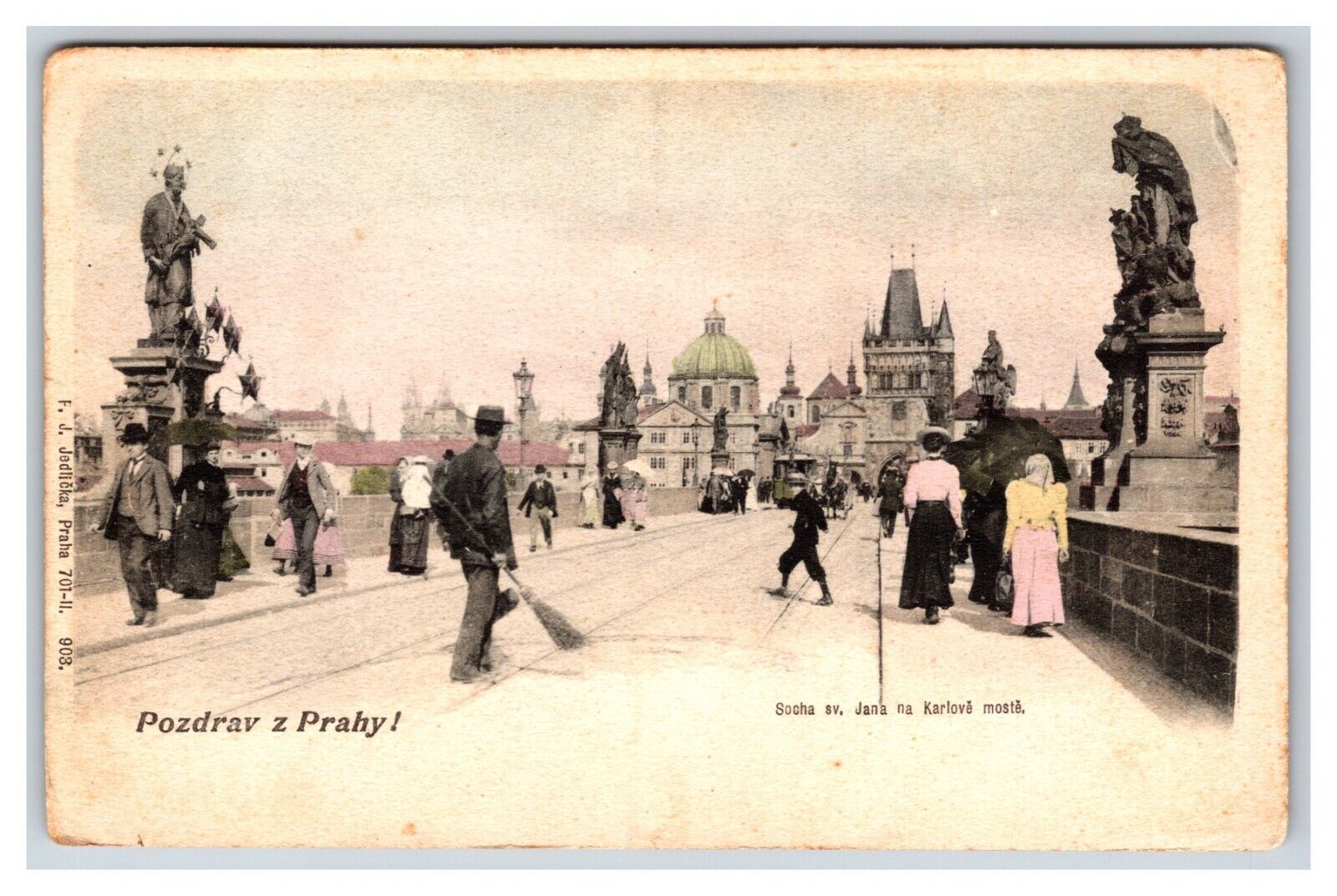 St John Statue Charles Bridge Prague Czechoslovakia UDB Postcard O16