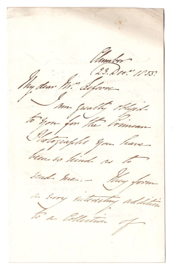Henry Pelham-Clinton 5th Duke Newcastle Signed Letter 1855 / Autographed Crimea