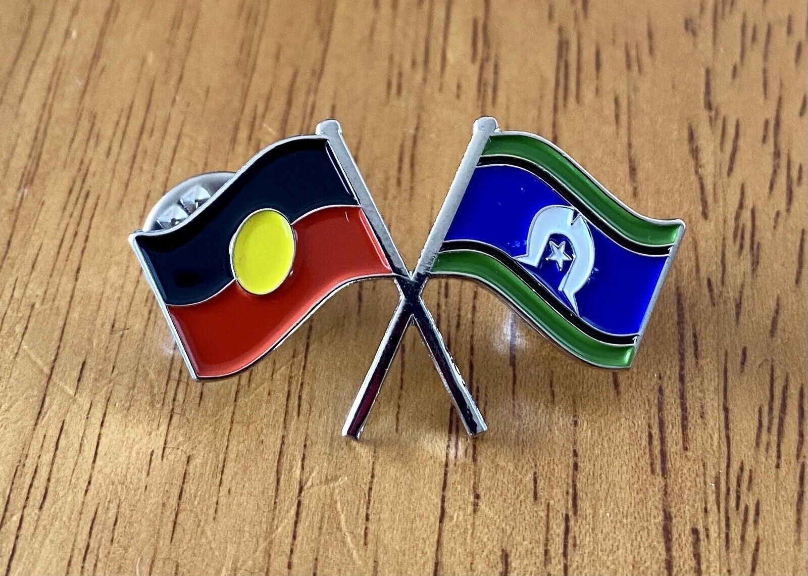 Brand New Metal Hat/Lapel Badge- Aboriginal & Torres Strait Island Flags