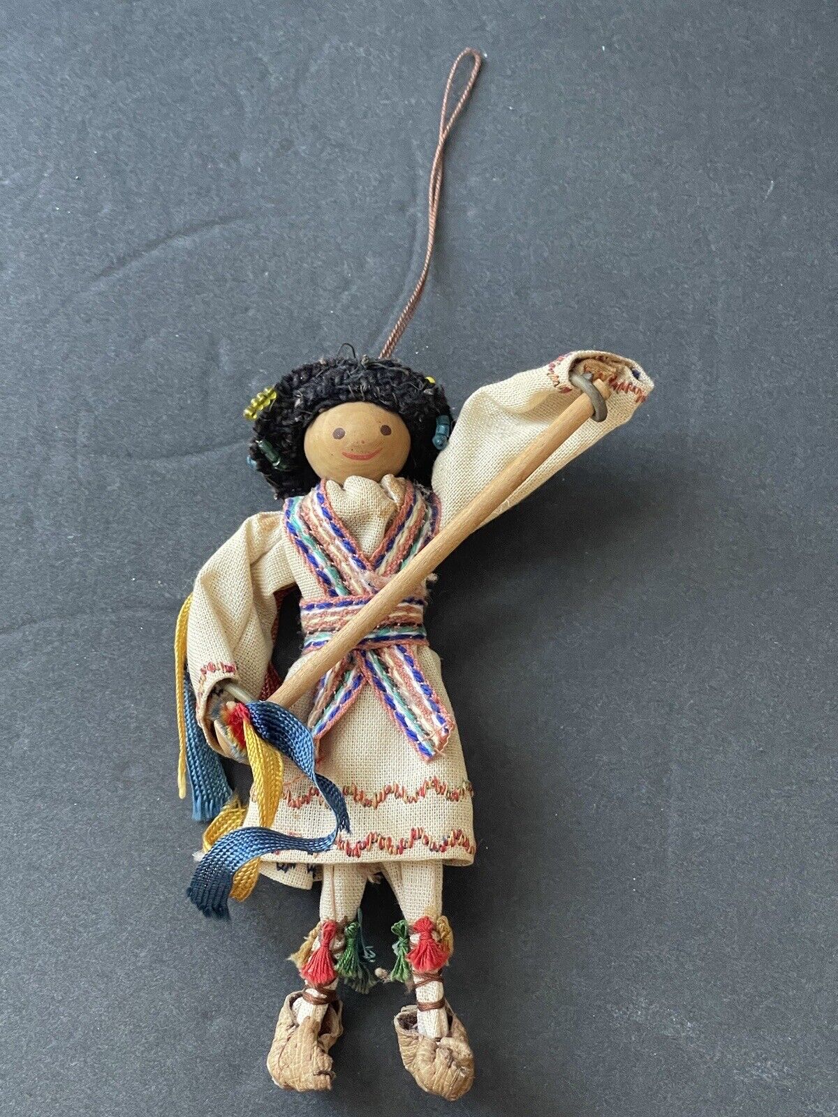 Vintage Folk Art Holiday Christmas Handcrafted Figurine Ornament