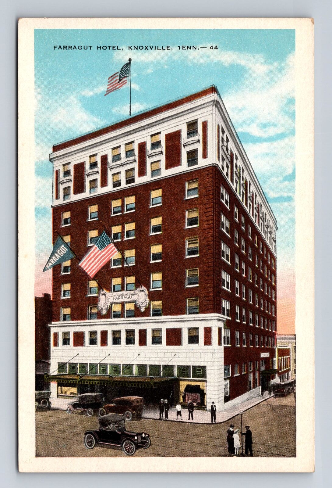 Knoxville TN-Tennessee, Farragut Hotel, Advertising, Antique Vintage Postcard