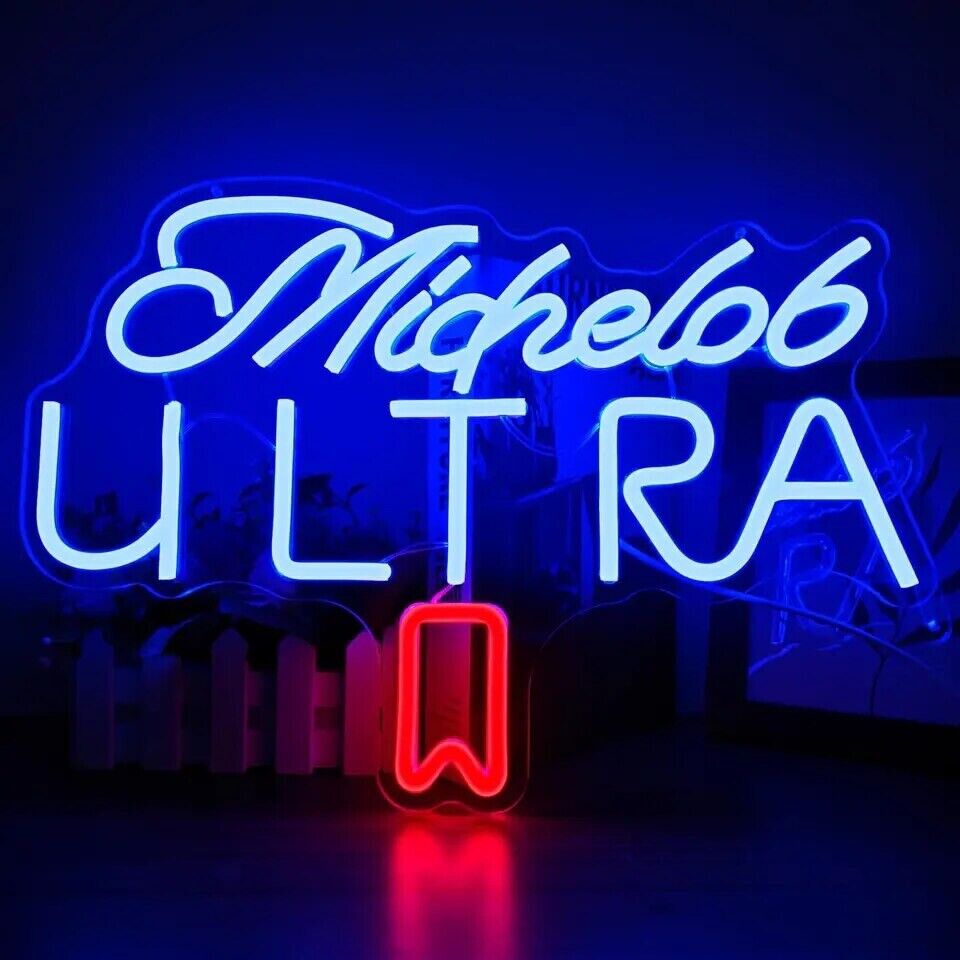 Michelob Ultra Neon Beer Sign Bar Light Cave Wall Lamp Pub LED Man Decor Gift