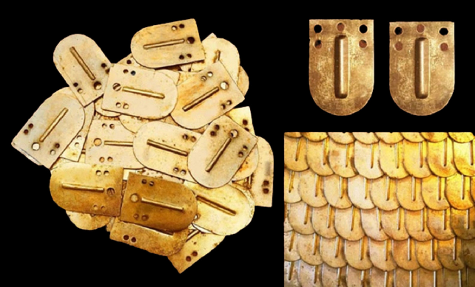 Reproduction of brass scale to make or fix a lorica squamata cuirass