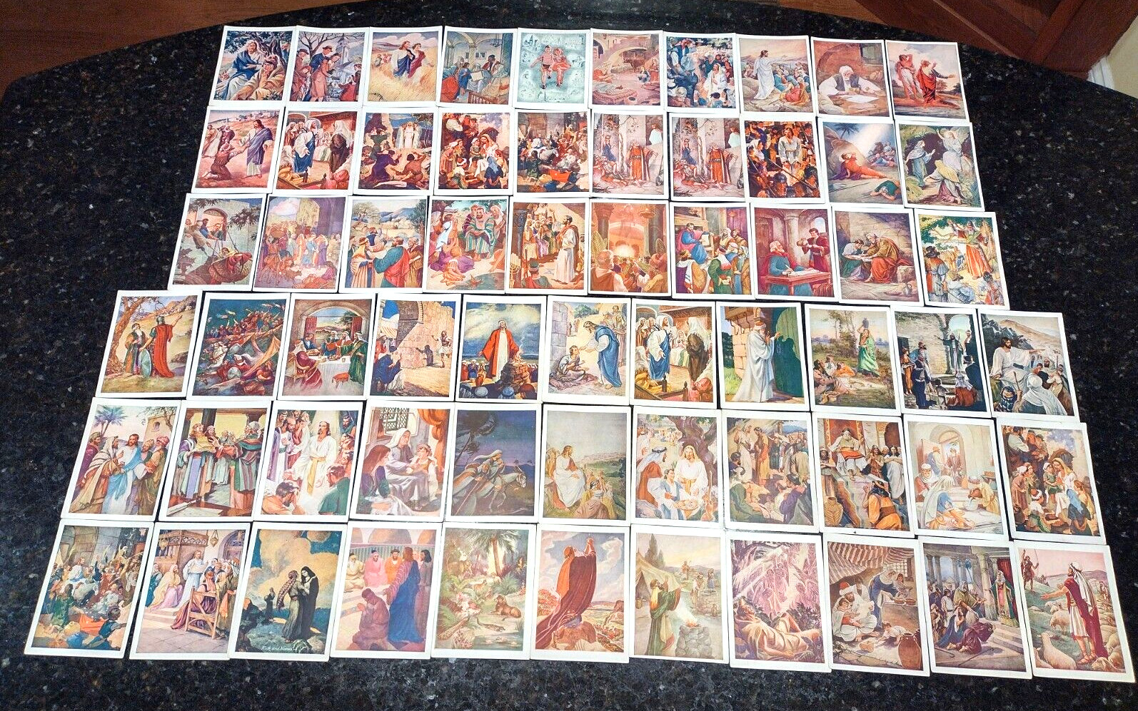 ANTIQUE  Bible Picture Cards, LOT Of 63 Vtg 1940\'s David C. Cook Sunday School