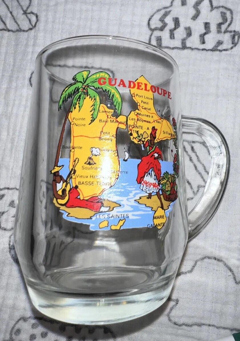 Guadeloupe Souvenir Coffee Tea Mug Vintage 1990s Never Used 10 Ounce