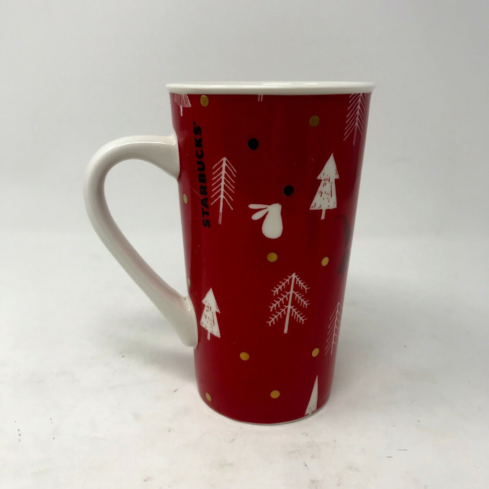 Starbucks 16 oz. 2019 Tall Red Christmas Coffee Mug Cup Holiday Gnomes Sparkles