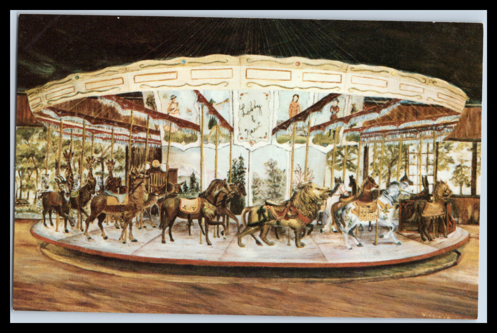 Postcard c1981 The Pen Mar Carrousel at Pen Mar Park, MD UNP Virginia Bruneske