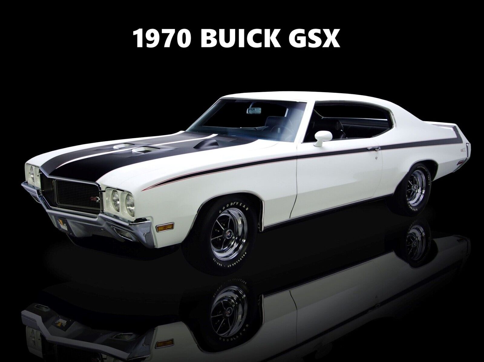 1970 Buick GSX NEW Metal Sign: Original Look in White & Black
