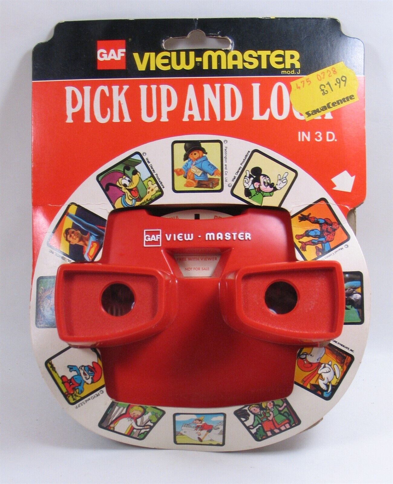 NOS Model J VIEW MASTER VIEWER, with demo reel. Sealed, from GAF, BELGIUM Red 10
