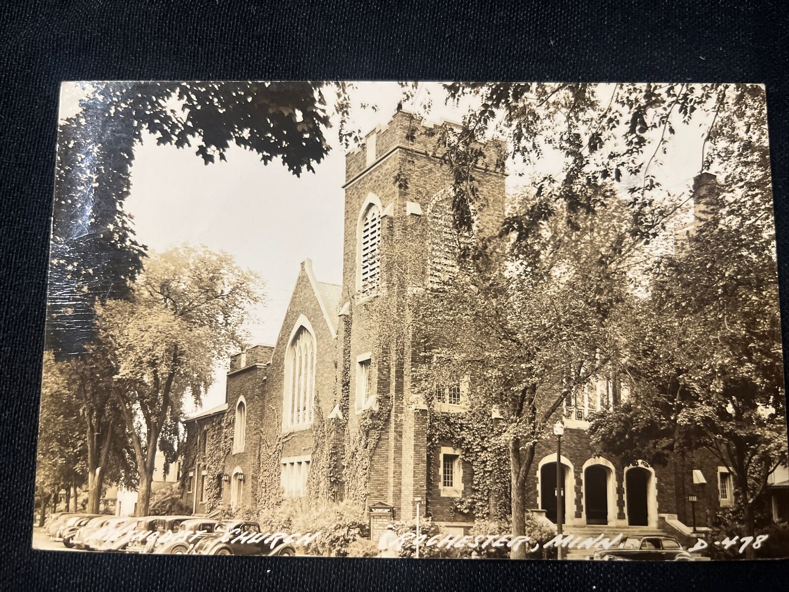 1946 Vintage METHODIST CHURCH ROCHESTER MINNESOTA Postcard RPPC D-478 Rare