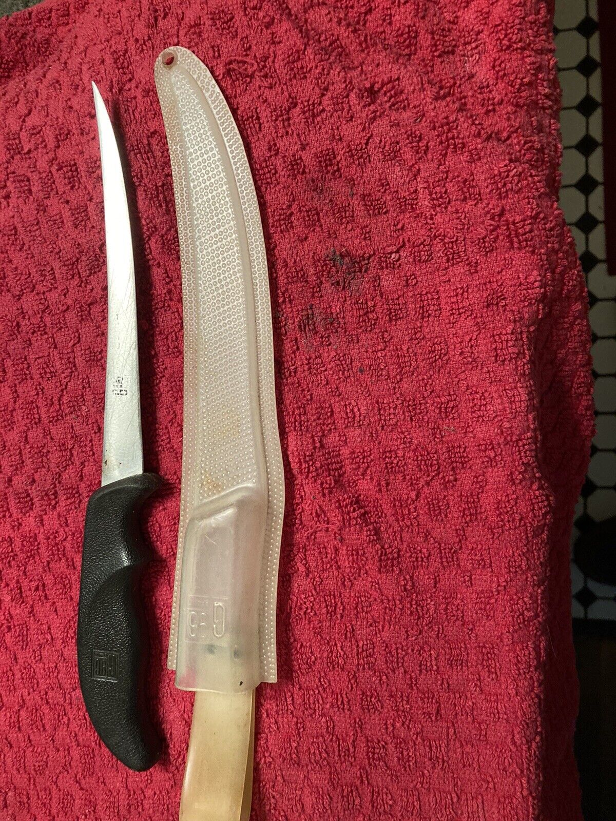 Vintage ESTATE Fillet Fishing Knife With Sheath.  G96 Cuda Japan  Hard to FIND