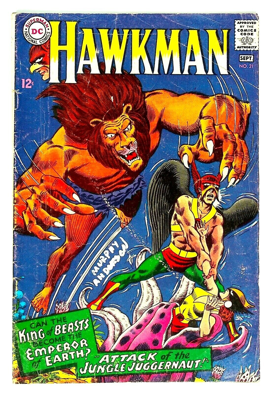 Hawkman #21 Signed by Murphy Anderson DC Comics 1964 Silver Age 