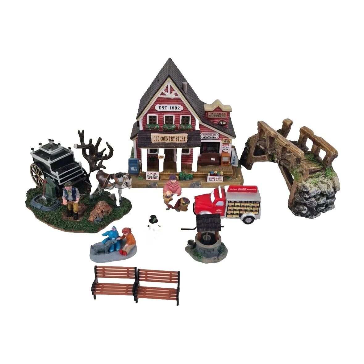 🚨Lemax Village Collection Old Country Store 05635 Lighted Building + Accesories