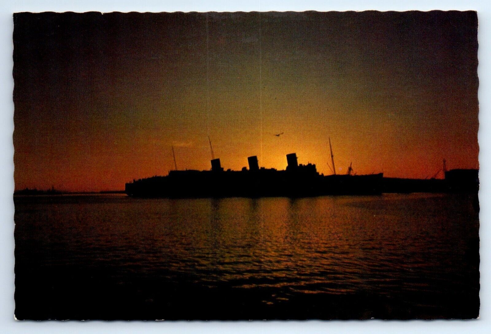 RMS Queen Mary at Sunset Silhouette 6\