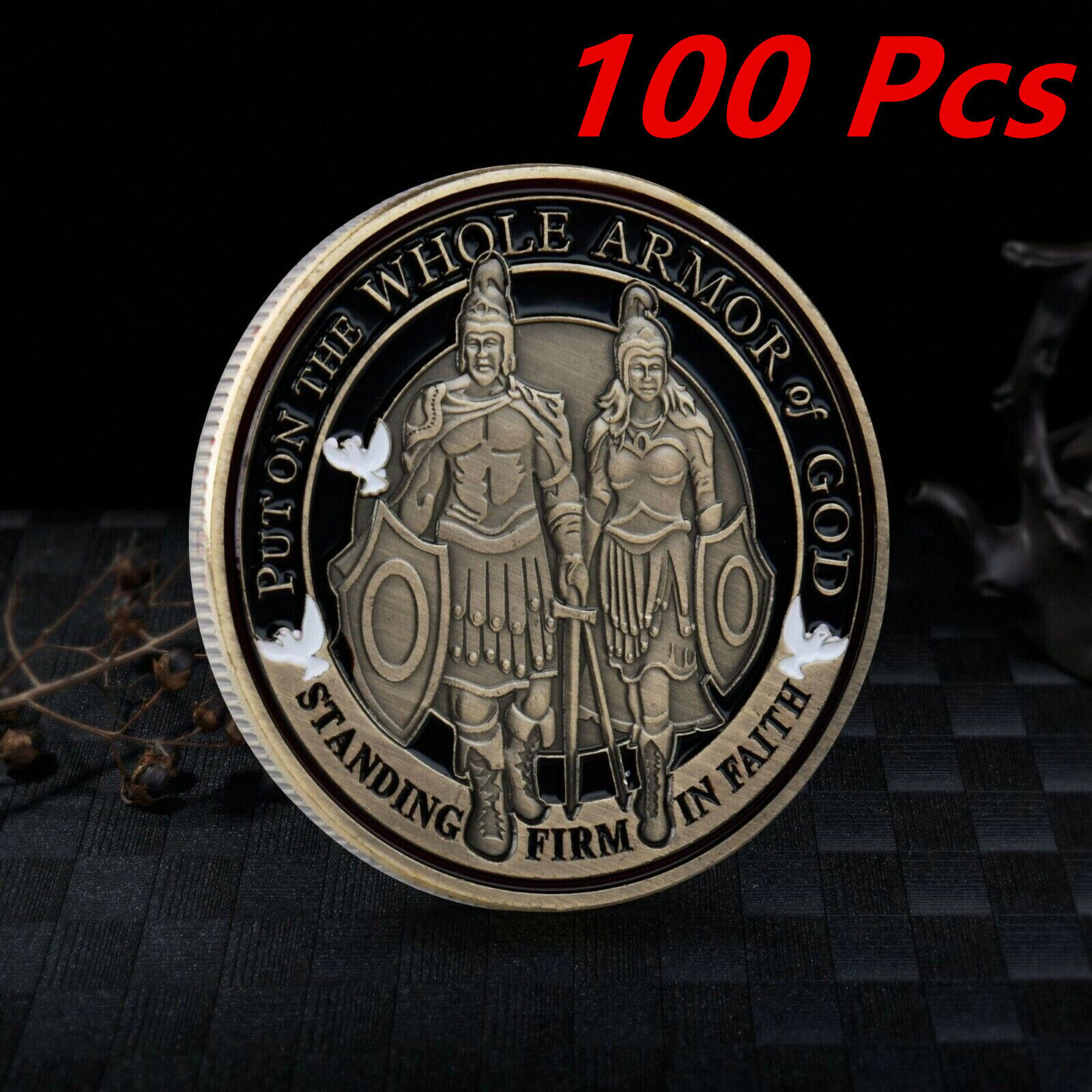 100Pc Put On The Whole Armor Of God Commemorative Challenge Collection Coin Gift