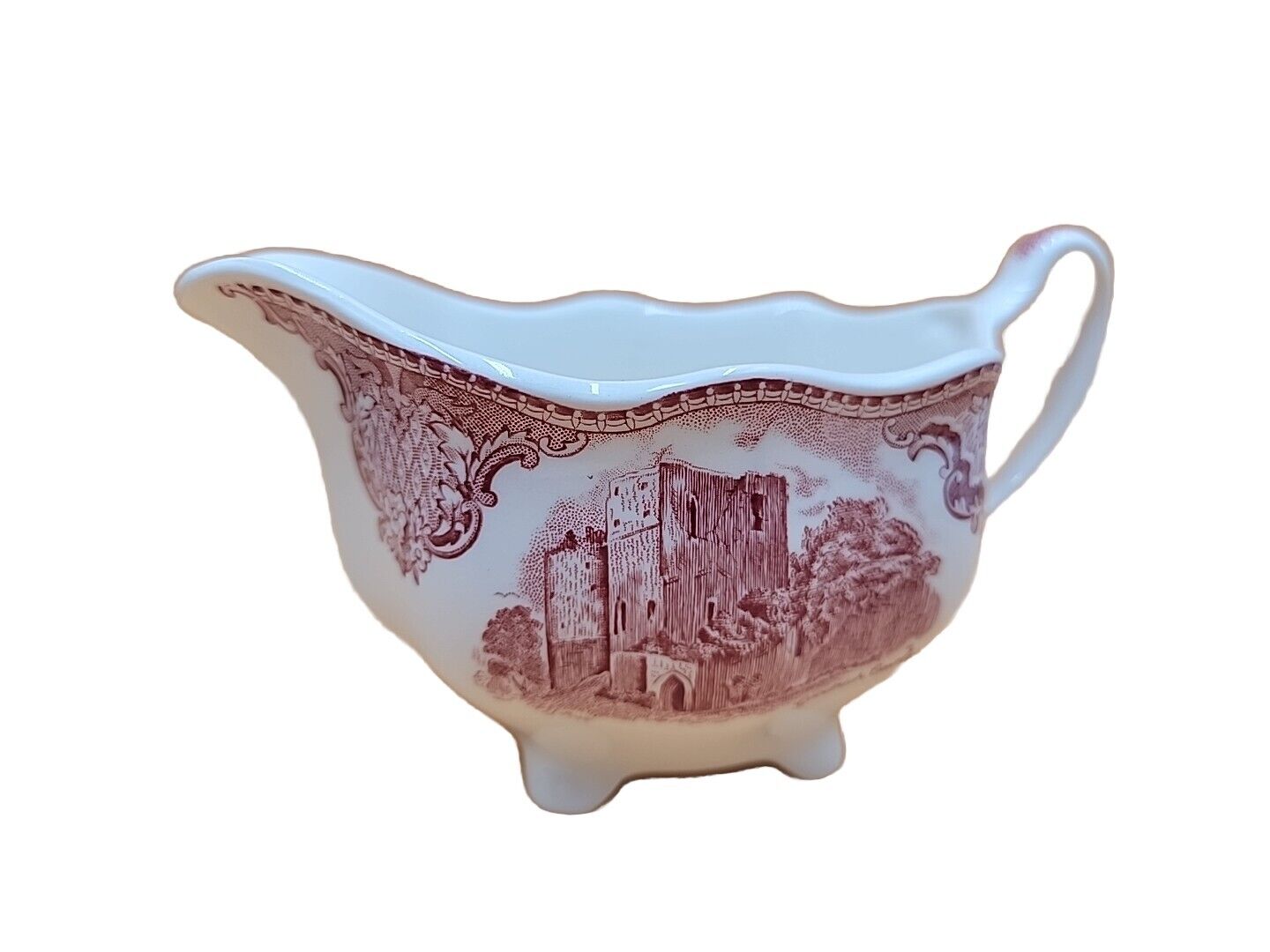Johnson Brothers Gravy Boat Pink Old Britain Castles Made In England Impressed 