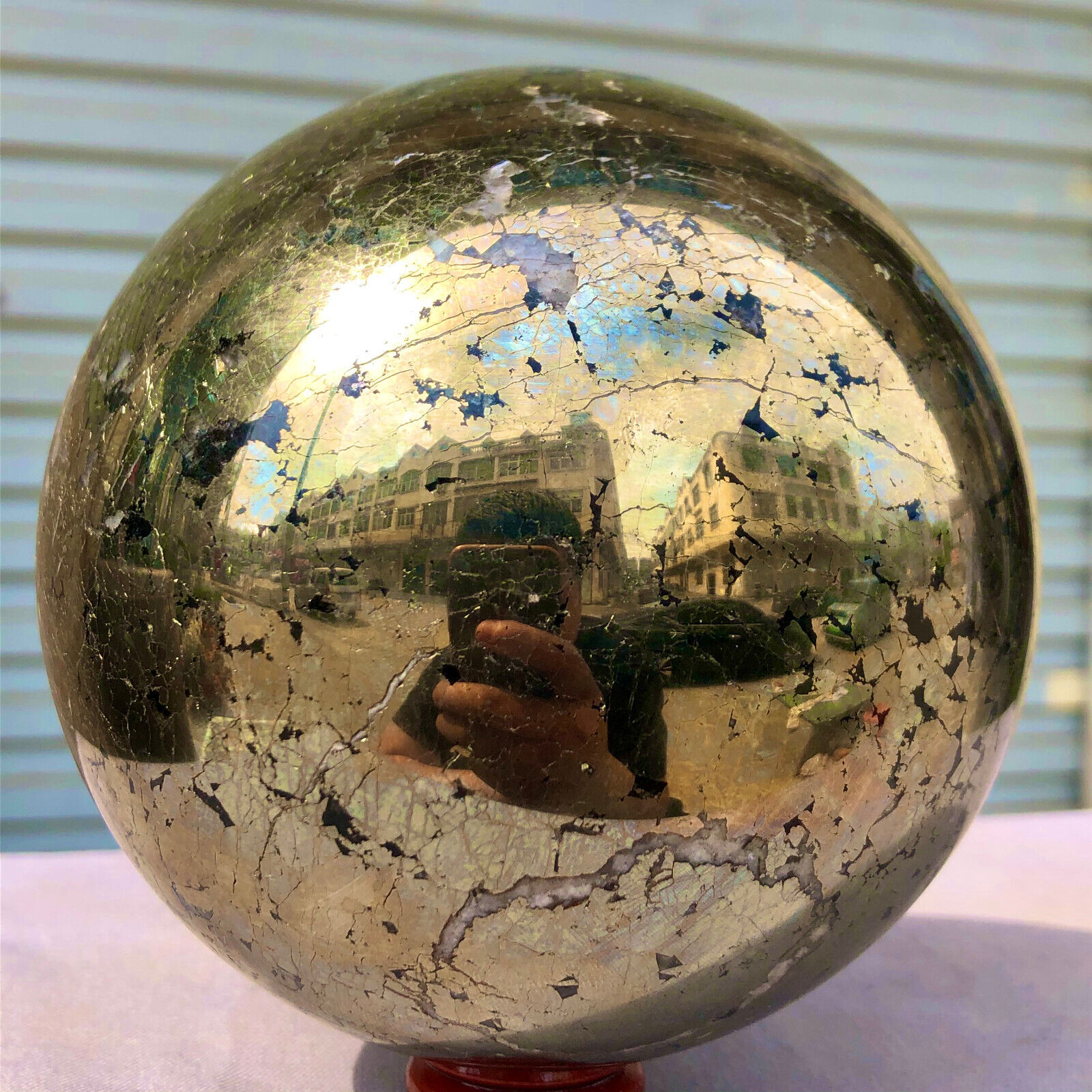8.44LB  Natural chalcopyrite Quartz Magic Crystal Healing Ball Sphere Healing