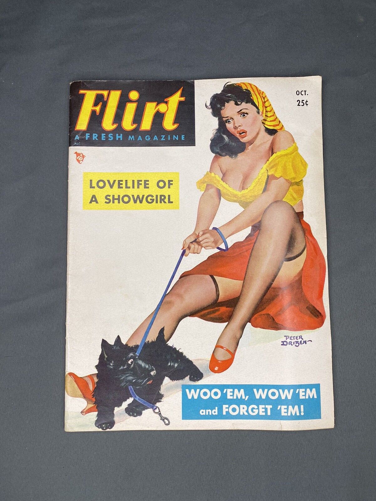 FLIRT October 1951 Pin-Up Magazine PETER DRIBEN Cover Girl Art Vol 4 No 5