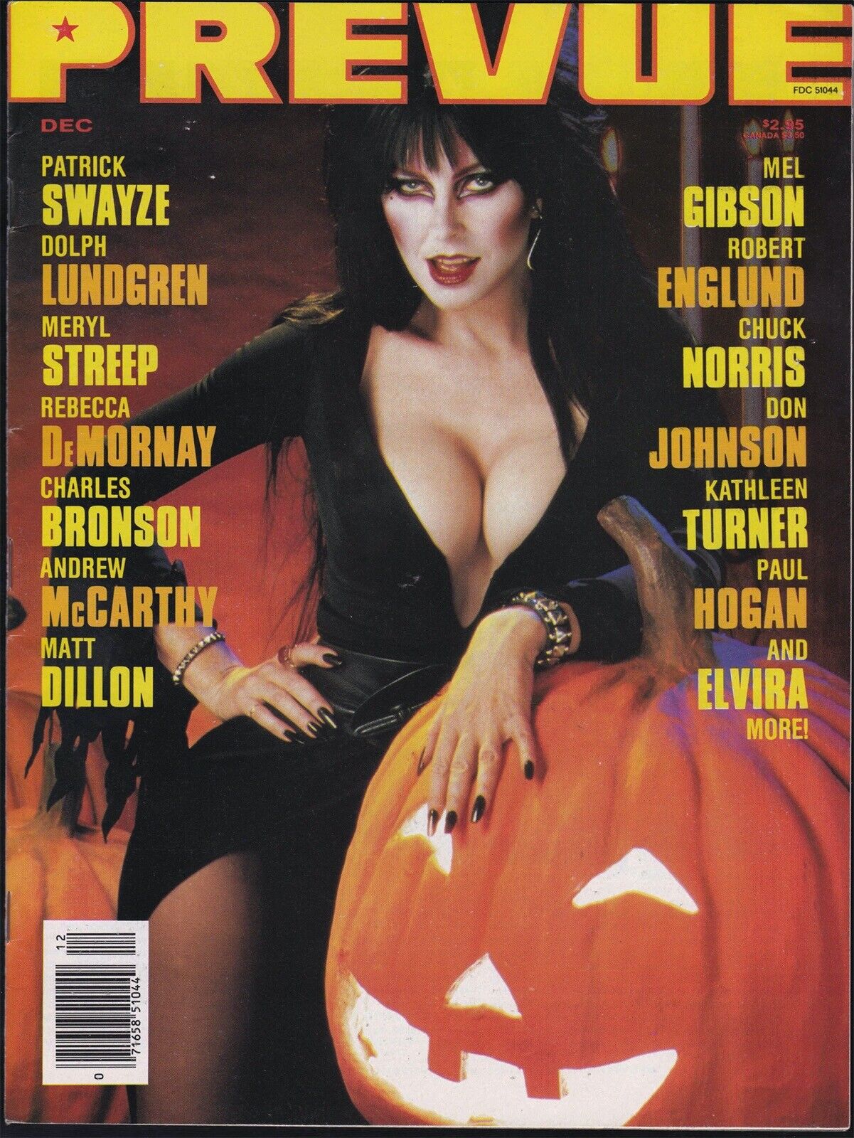 Mediascene PREVUE MAGAZINE December 1988 Elvira Cover VF-