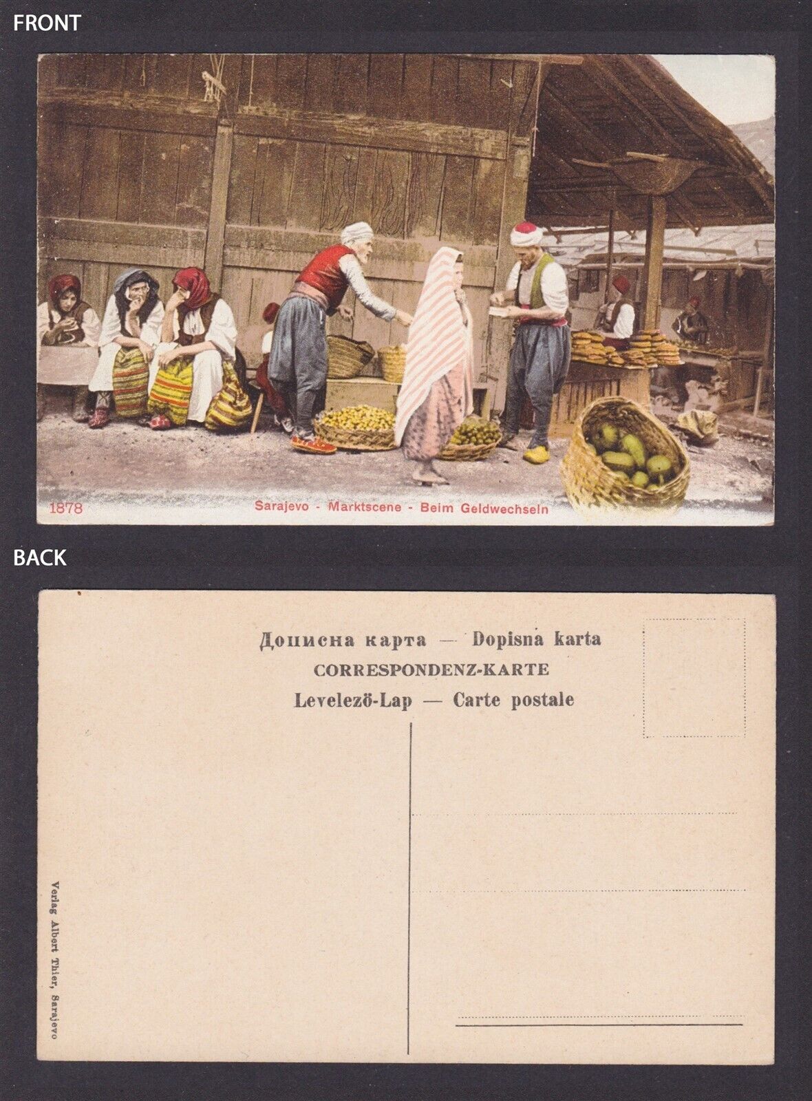 BOSNIA-HERZEGOVINA, Postcard, Sarajevo, Market, The changing money