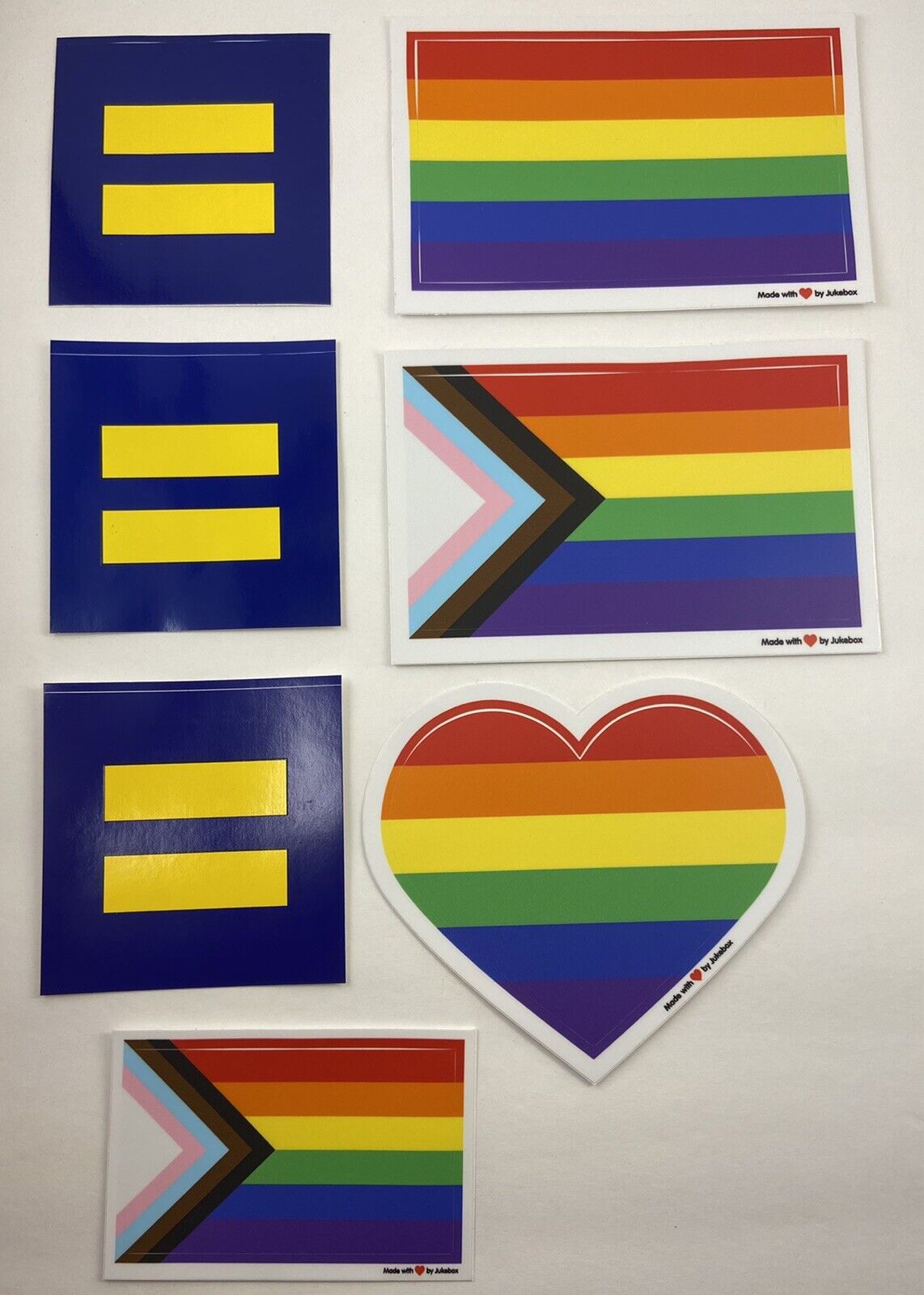 x7 NEW / EQUALITY x3 HRC Bumper Sticker + x4 Pride flag decals LGBTQIA+ Bundle
