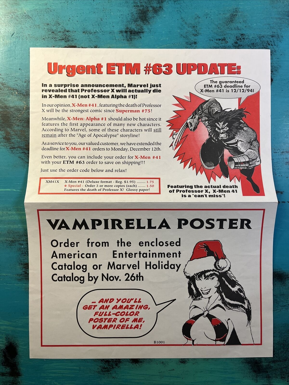 Entertainment this Month Flier x Vampirella Poster Offer RARE