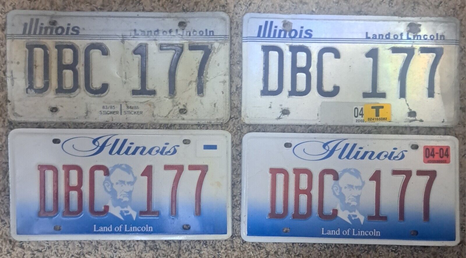 ❌️🔥 4 Vintage Illinois License Plates Matching Pair Expired ⚠️❌️🔴⛔️