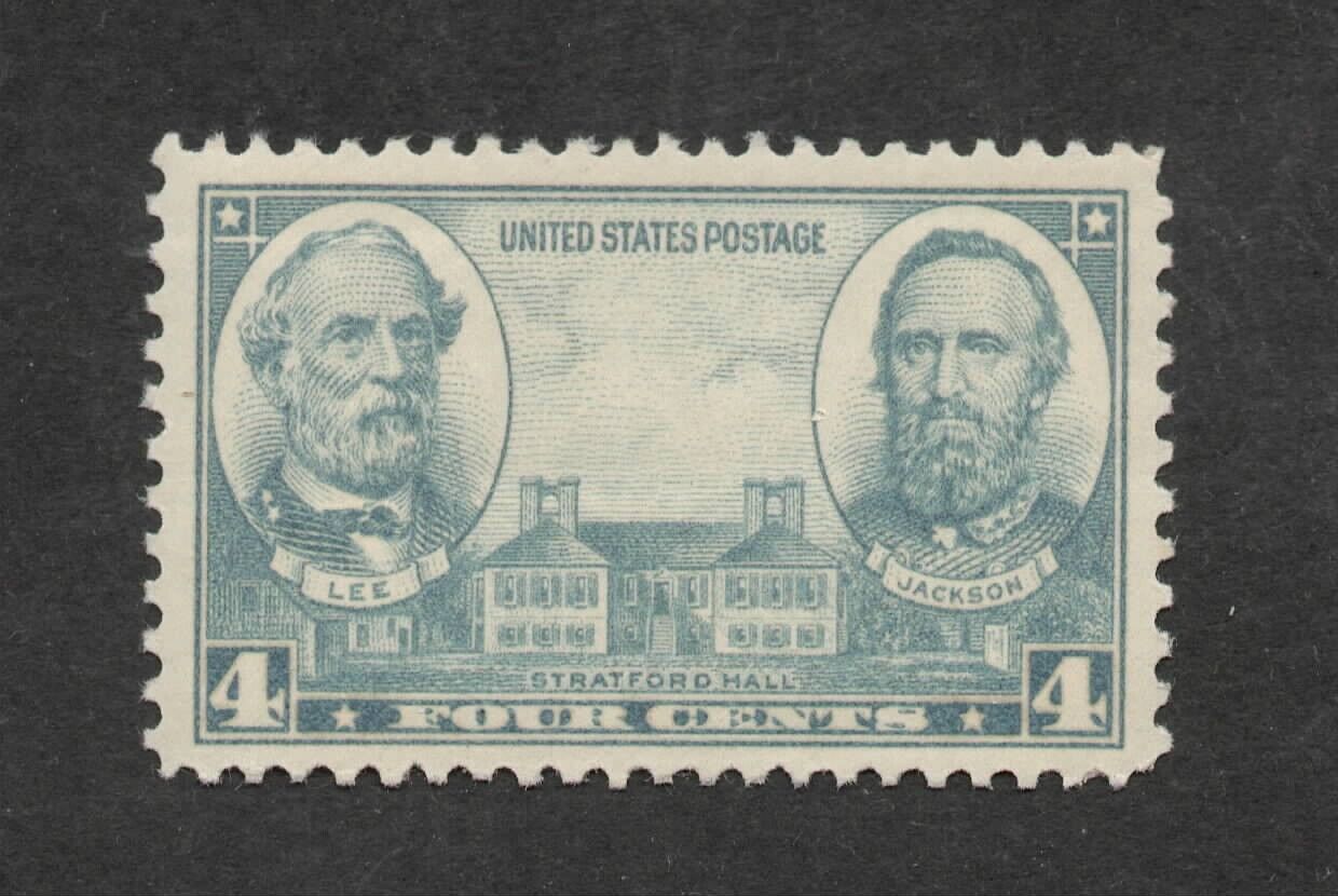 ROBERT E. LEE - STONEWALL JACKSON CONFEDERATE ARMY GENERALS - Mint 1937 Stamp