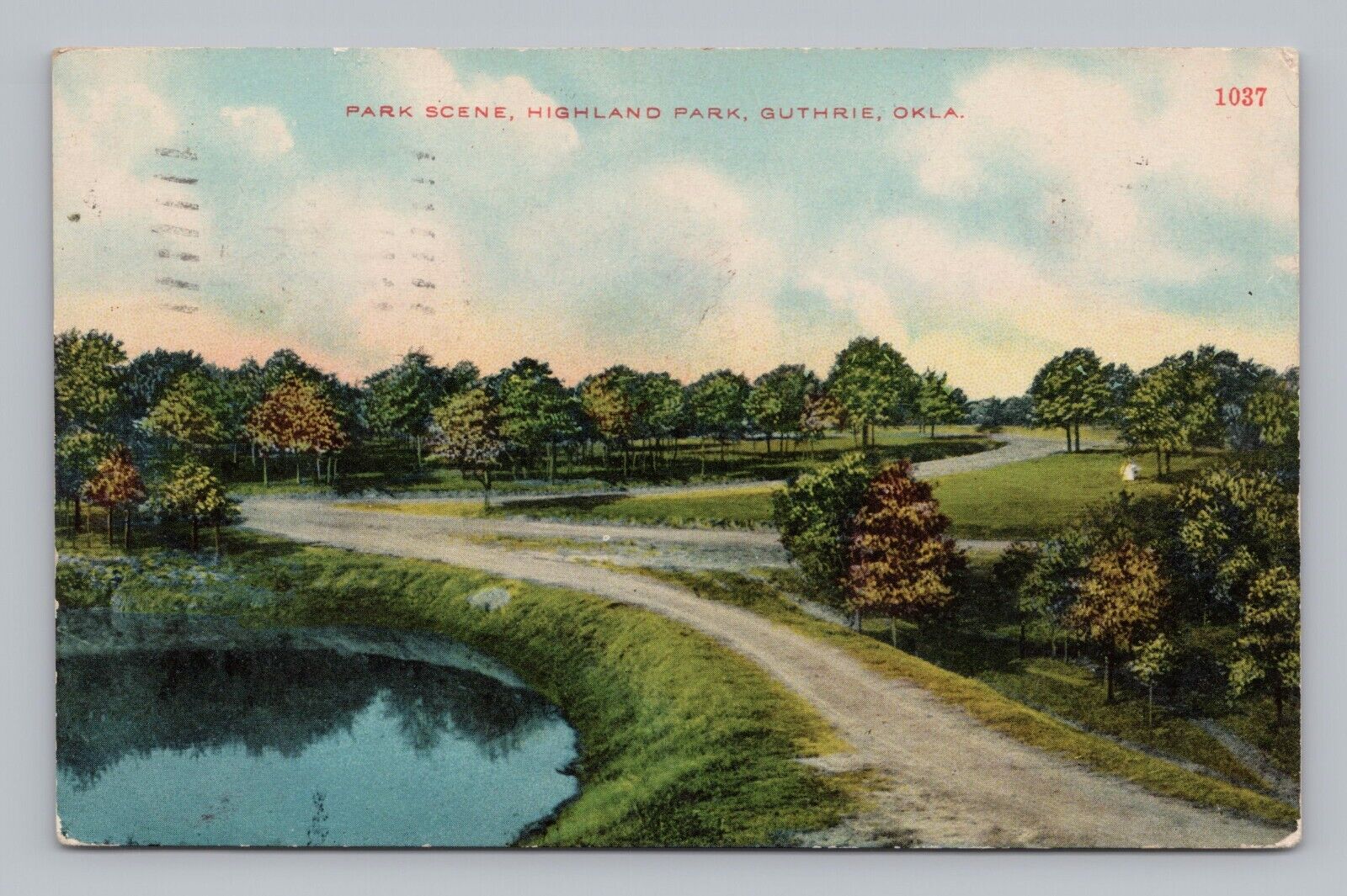 Postcard Highland Park Guthrie Oklahoma c1910
