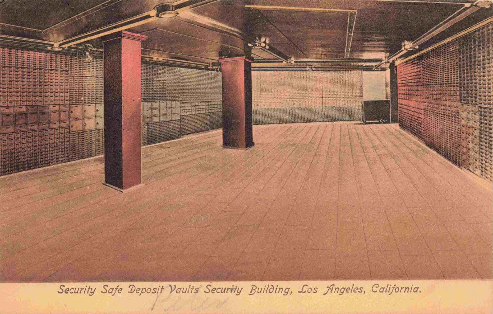 c1907 Safe Deposit Vaults Security Savings Bank Los Angeles California Postcard