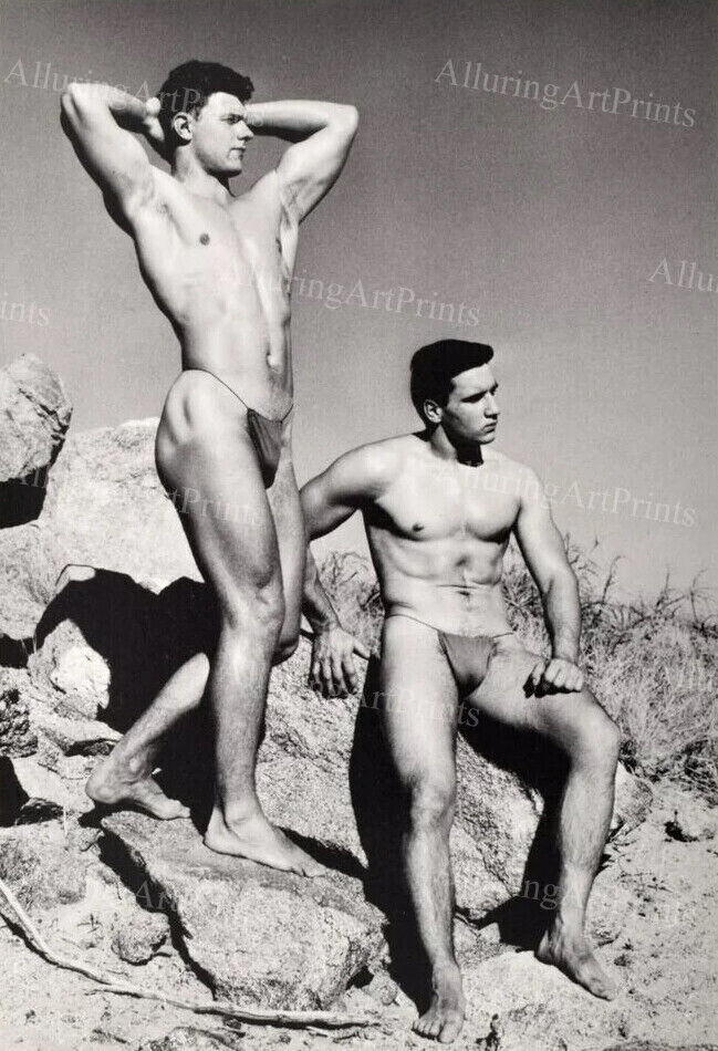 8x10 Vintage Male Model Photo Print Muscular Handsome Shirtless Hunk -TT729