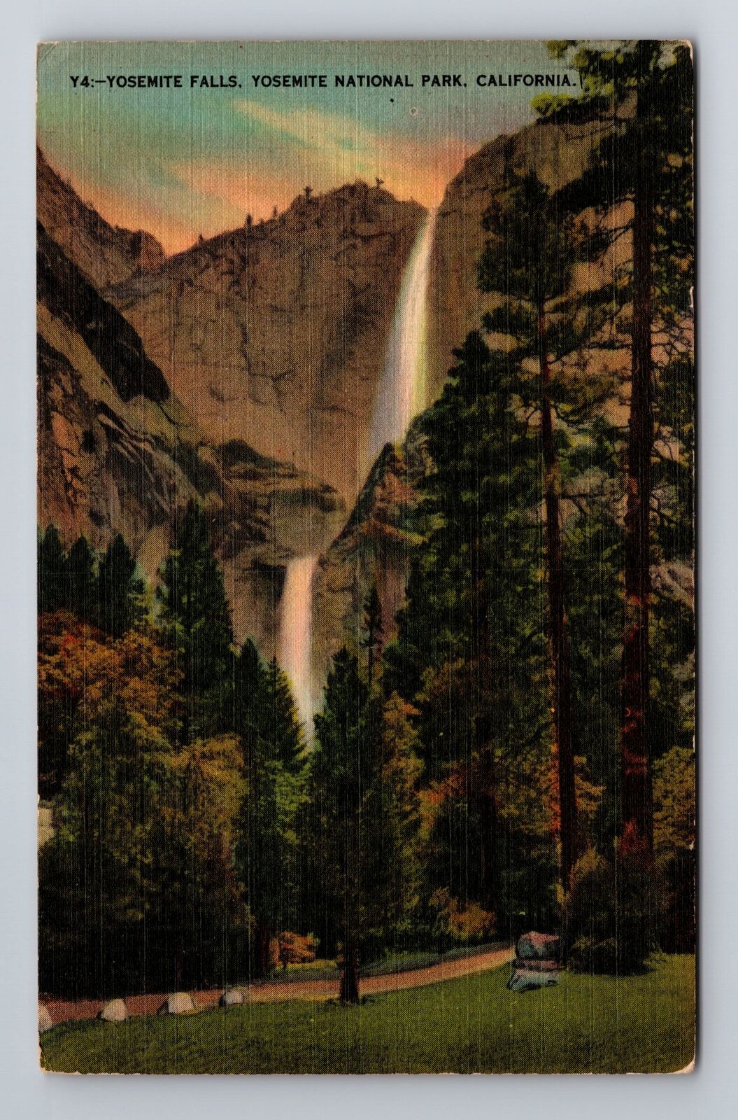 CA-California, Yosemite Falls, Antique, Vintage c1918 Souvenir Postcard