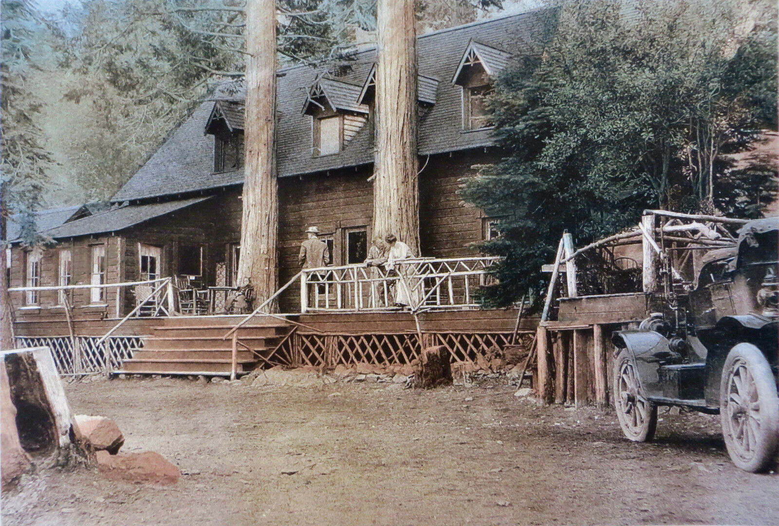 Original Circa 1914 Photo Lake Tahoe Area; Dining Room At Fallen Leaf Lake Lodge
