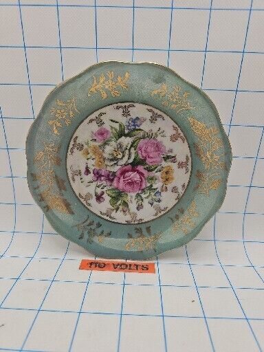VTG Royal Halsey Saucer Only Very Fine China Lusterware Roses Gold Gilded 