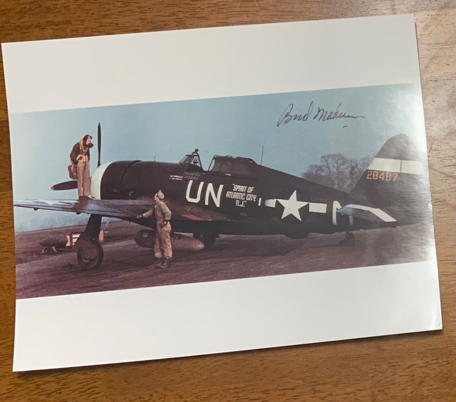 WWII Colonel Walker “Bud” Mahurin USAF Air Force Flying Ace & POW Signed Photo