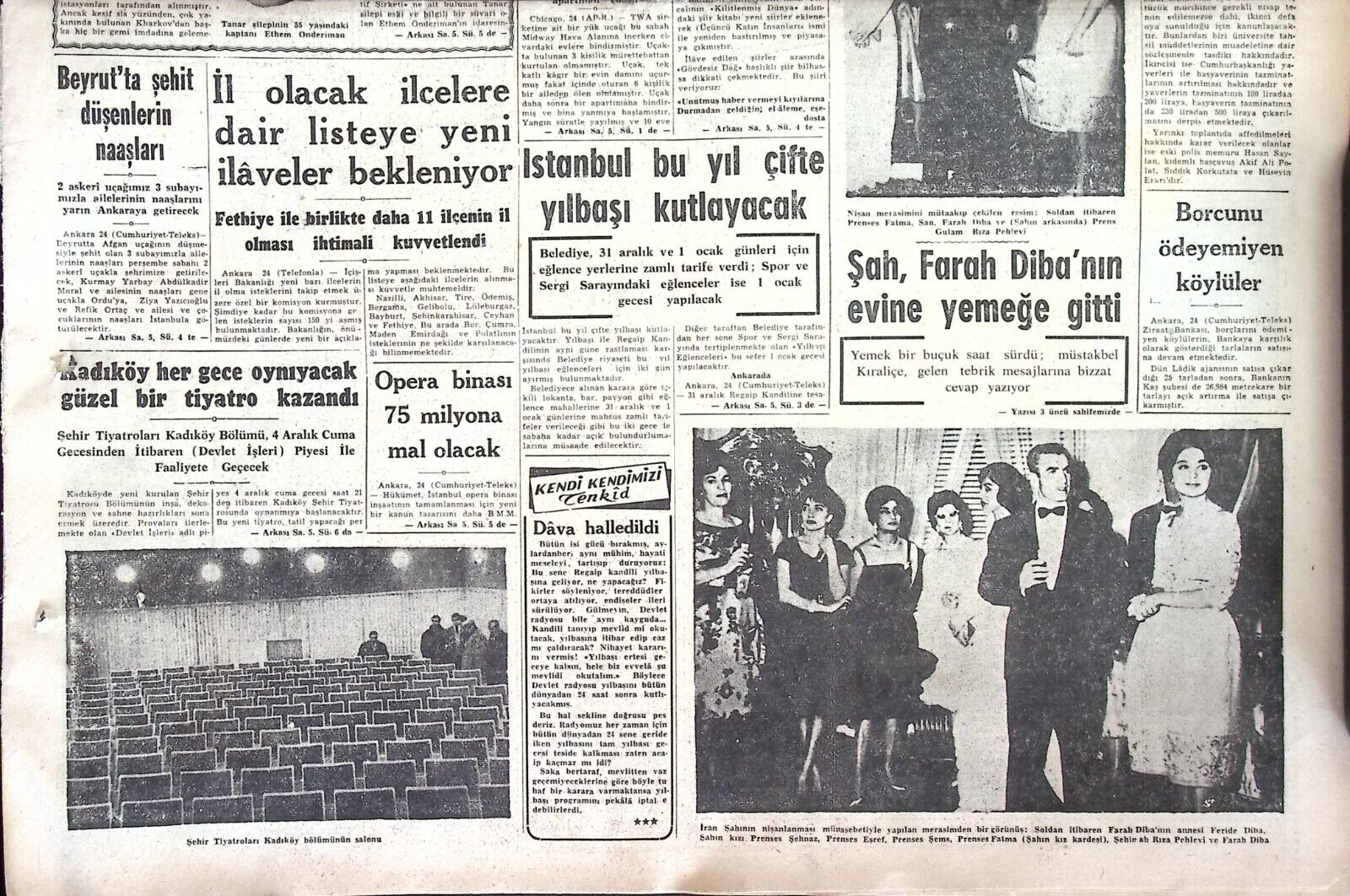 Shah Reza Pahlavi , Farah Diba Engagement  Ceremony  NEWSPAPER  1959 complete