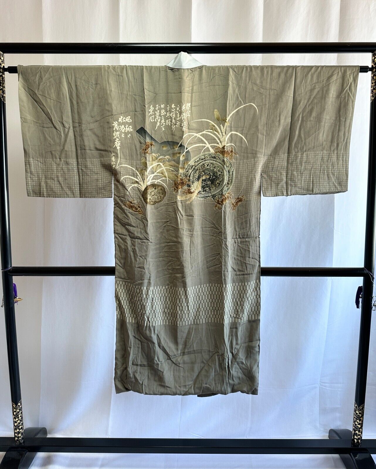 Vintage Japanese Silk juban kimono - Antique Mens Juban