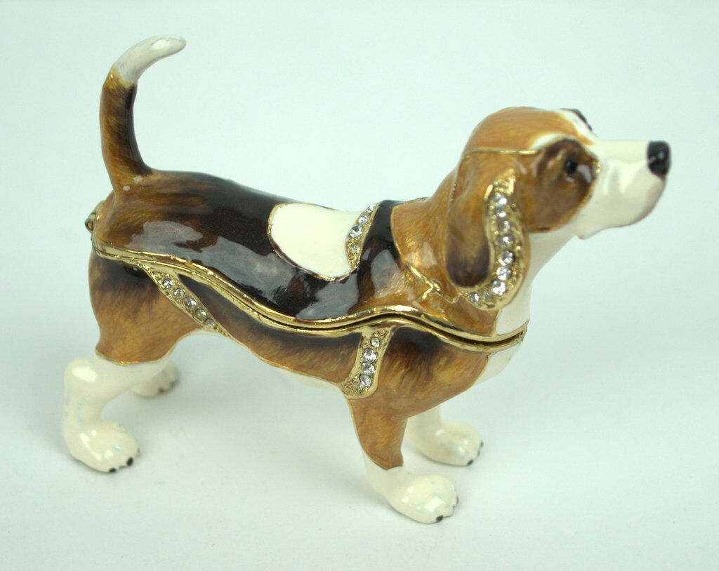 Jere Wright Basset Spaniel Dog Hinged Trinket Box Collectors Edition