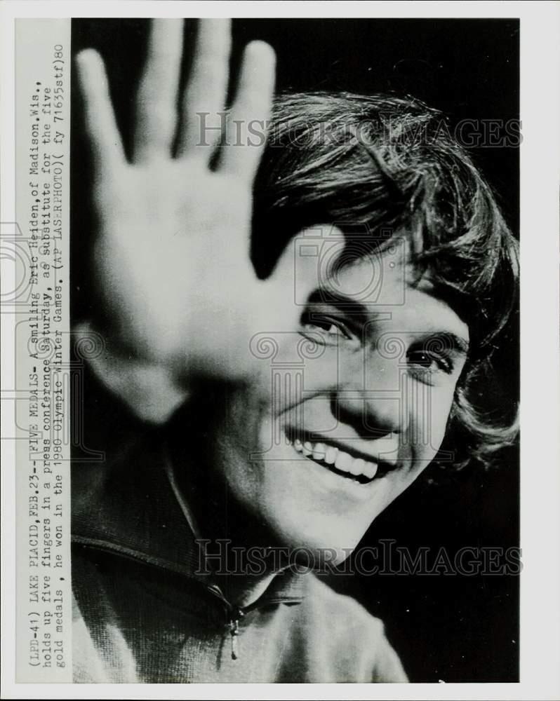 1980 Press Photo Eric Heiden, Olympic Gold Medalist in Lake Placid - kfa14058