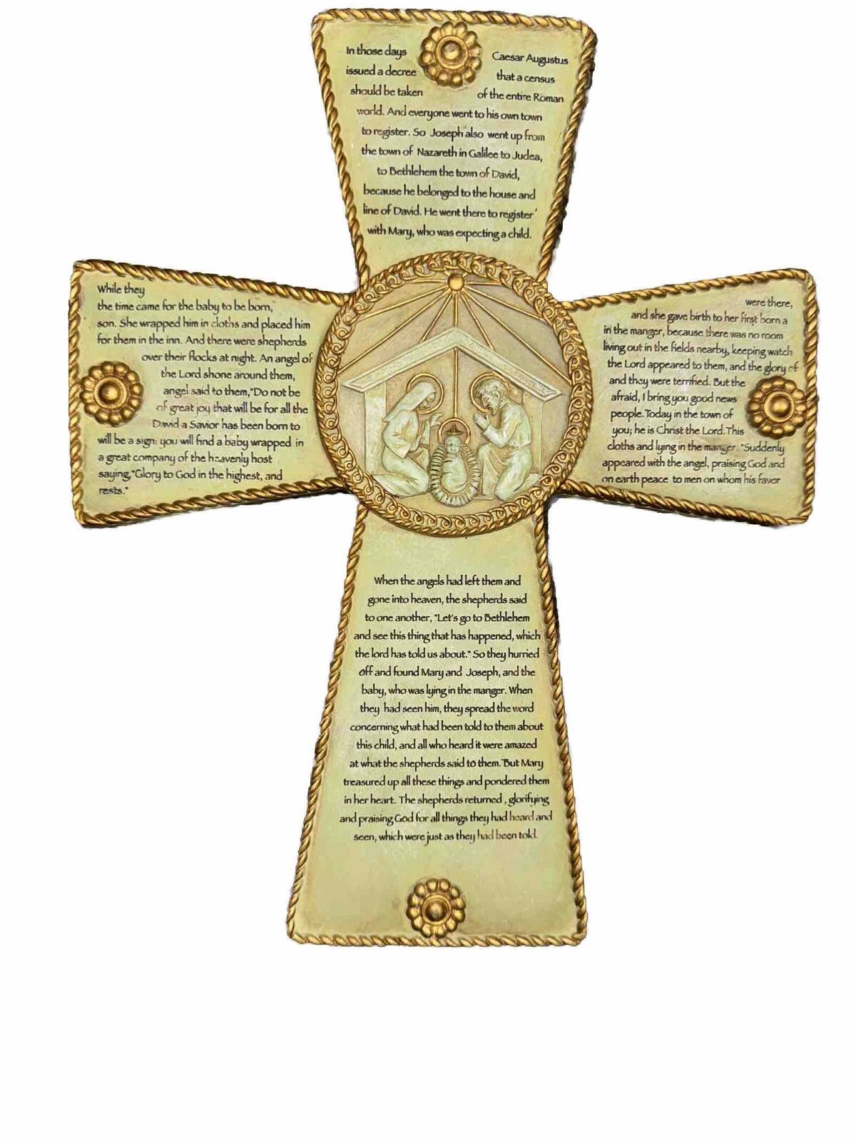 Roman Inc wall cross holy family Bible verse 10”